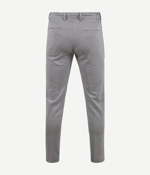 Suitable pantalon jersey pied de poule grijs | Slim-fit