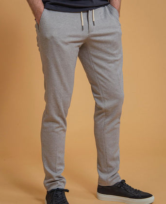 Suitable pantalon jersey pied de poule grijs | Slim-fit