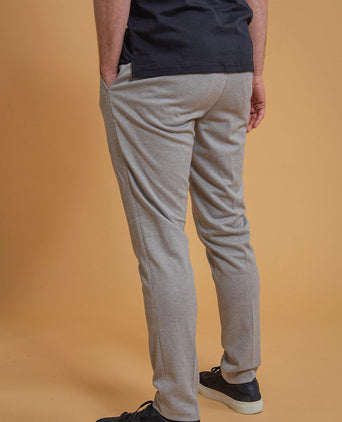 Suitable pantalon jersey pied de poule grijs | Slim-fit