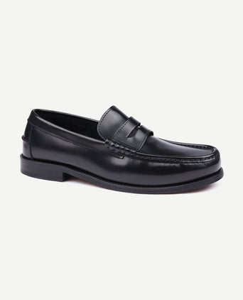 Penny loafers leer zwart