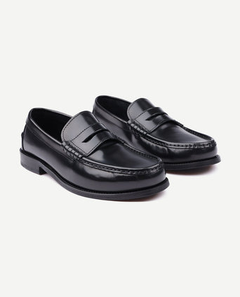 Penny loafers leer zwart
