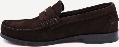Penny loafers suede bruin