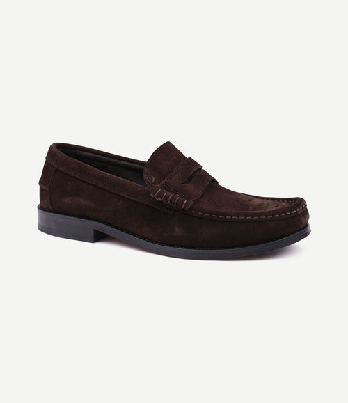 Penny loafers suede bruin