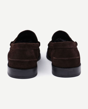 Penny loafers suede bruin