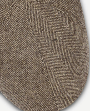 Suitable flat cap wool herringbone beige