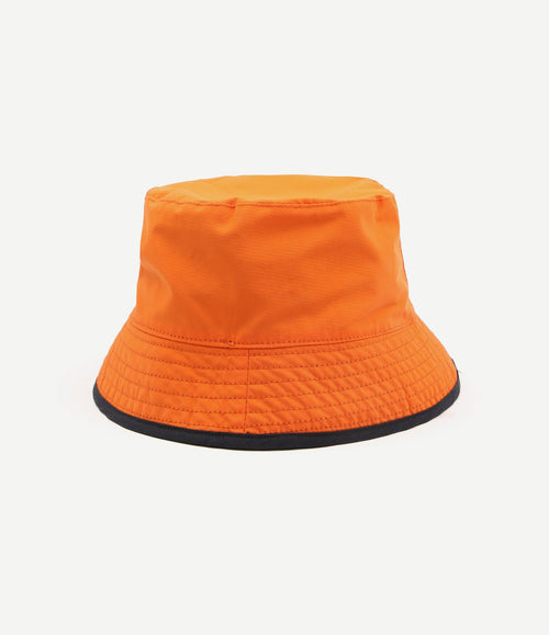Reversible bucket hat donkerblauw oranje