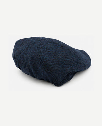 Flat cap wool twill donkerblauw