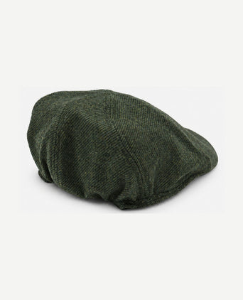 Flat cap wool twill donkergroen