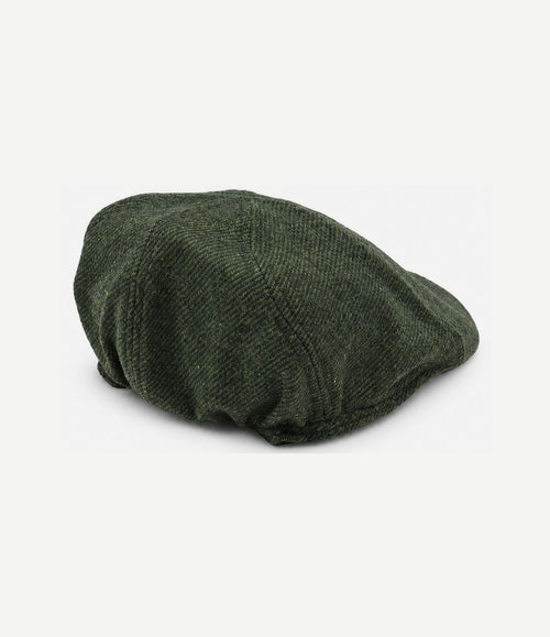 Flat cap wool twill donkergroen