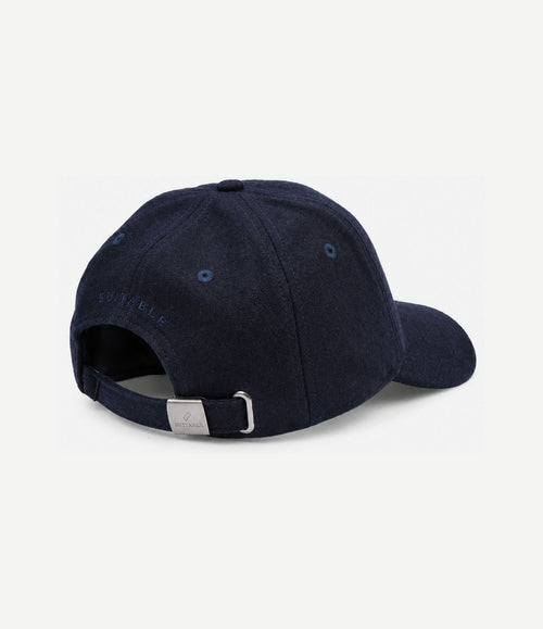 Cap wool blend donkerblauw
