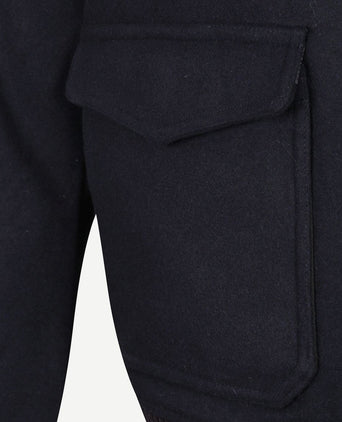 Suitable pilot jas melton wol donkerblauw