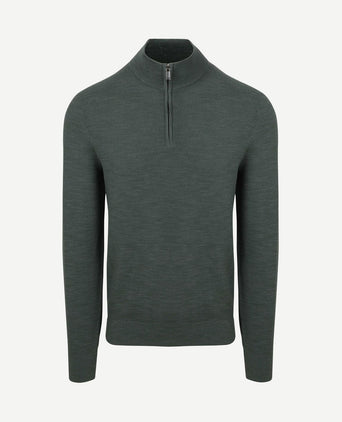 Pine knit halve rits trui groen