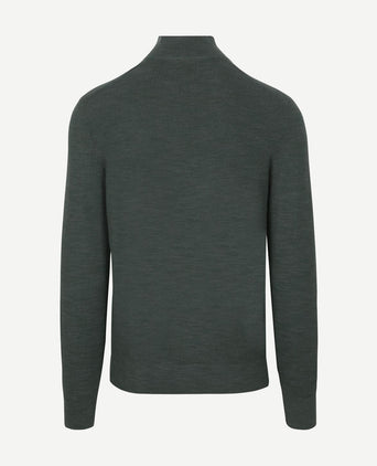 Suitable pine knit halve rits trui groen | Slim-fit