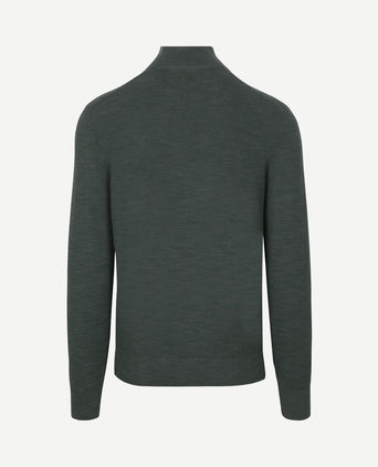 Pine knit halve rits trui groen