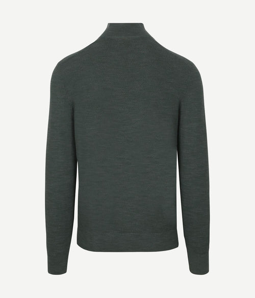 Suitable pine knit halve rits trui groen | Slim-fit
