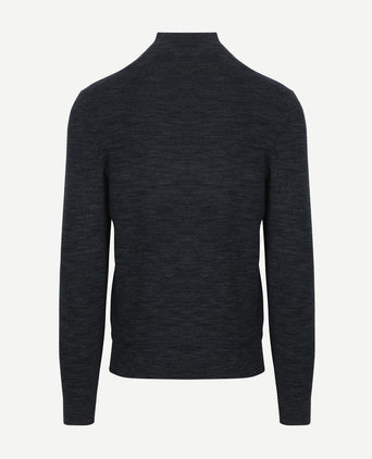 Suitable pine knit halve rits trui donkerblauw | Slim-fit