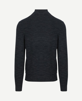 Pine knit halve rits trui donkerblauw