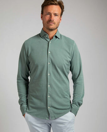 Suitable piqué overhemd groen