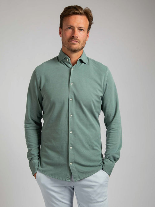 Suitable piqué overhemd groen