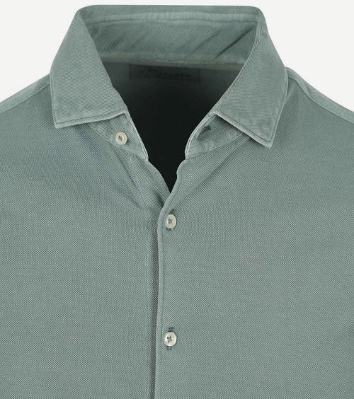 Suitable piqué overhemd groen