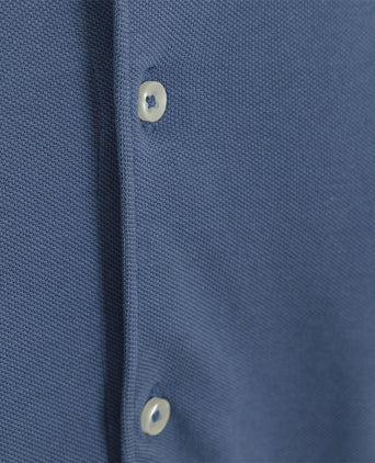 Piqué overhemd jeans blauw