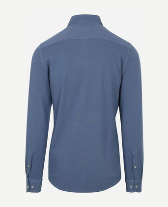 Piqué overhemd jeans blauw