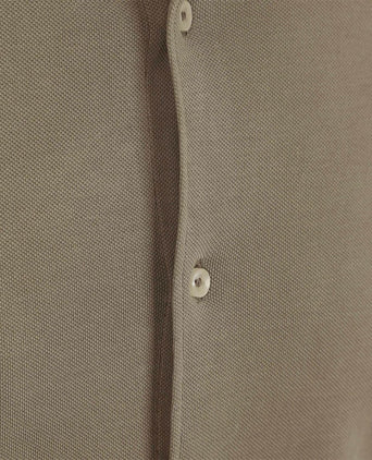 Suitable piqué overhemd taupe