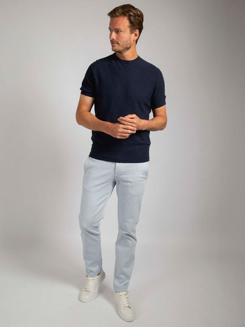 Suitable piqué t-shirt linnen donkerblauw