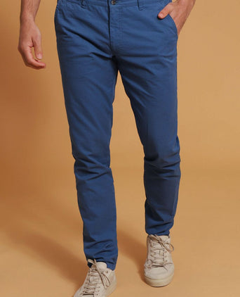 Suitable Plato chino blauw | Slim-fit