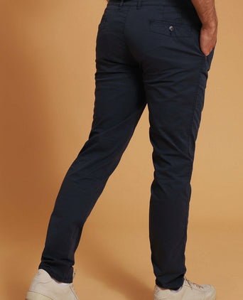 Suitable Plato chino donkerblauw | Slim-fit