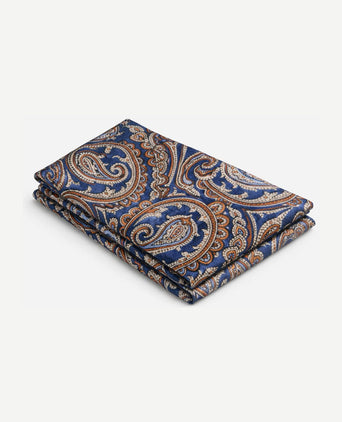 Pochet reversible bruin op donkerblauw
