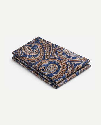 Pochet reversible bruin op donkerblauw