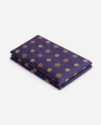 Pochet reversible dots donkerblauw en bruin