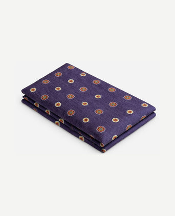 Pochet reversible dots donkerblauw en bruin