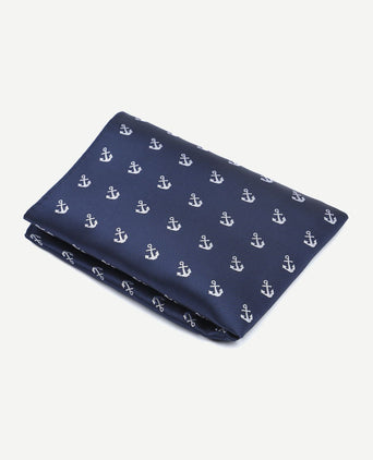Pochet anker donkerblauw
