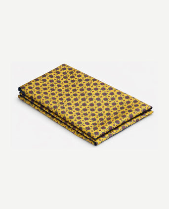 Pochet reversible bloem en geel