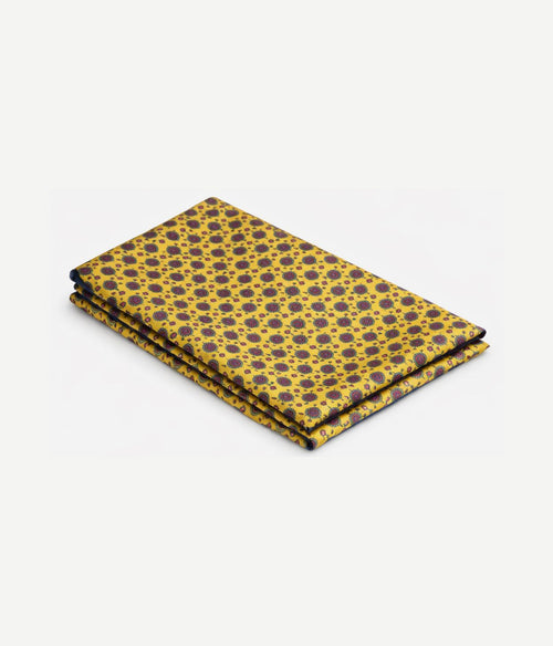 Pochet reversible bloem en geel