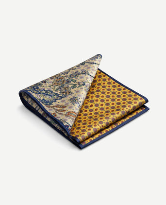 Pochet reversible bloem en geel