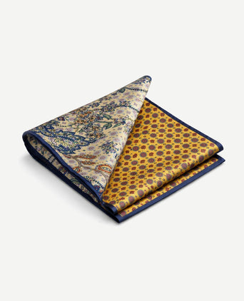 Pochet reversible bloem en geel