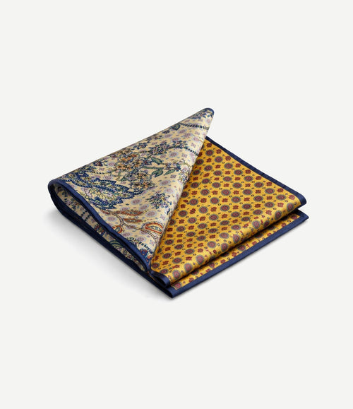 Pochet reversible bloem en geel