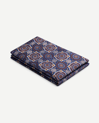 Pochet reversible bruin op donkerblauw