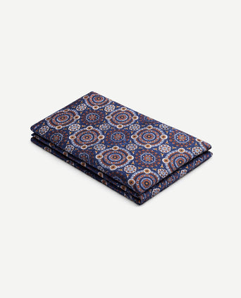 Pochet reversible bruin op donkerblauw