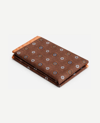 Pochet reversible dots donkerblauw en bruin