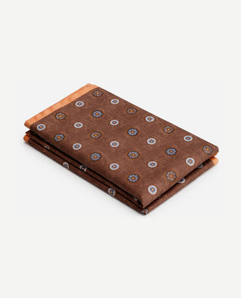 Pochet reversible dots donkerblauw en bruin