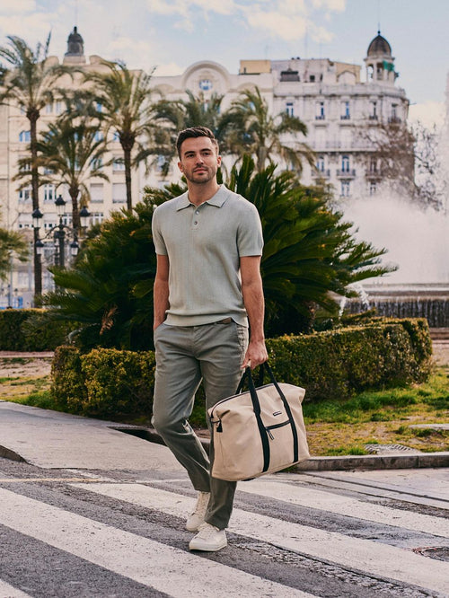 Knitted jacquard polo lichtgroen