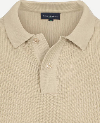 Respect polo structure knit beige