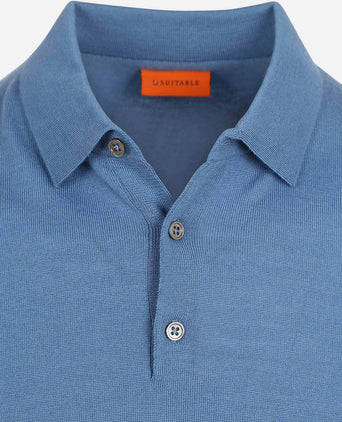 Polo rishi merinowol blauw