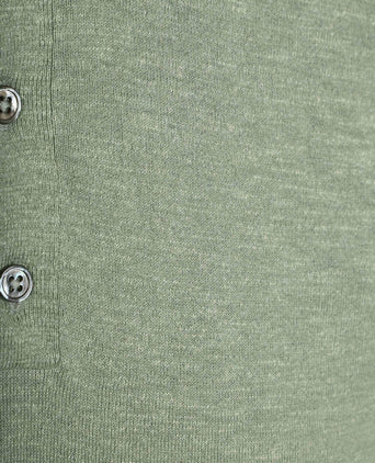Knitted polo cotton linen groen