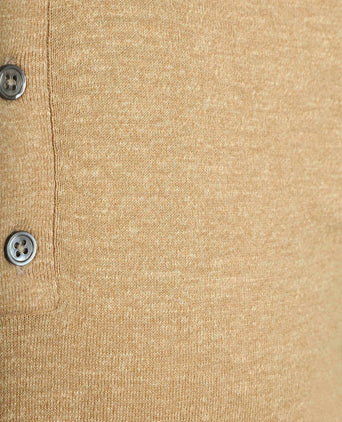 Knitted polo cotton linen beige