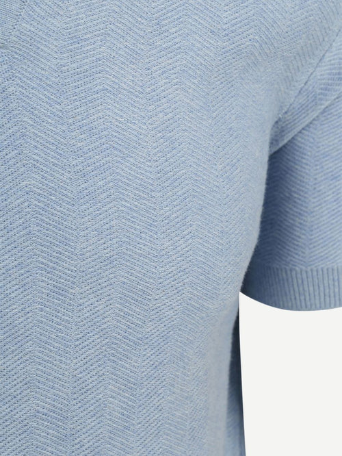 Knitted polo riva harring lichtblauw